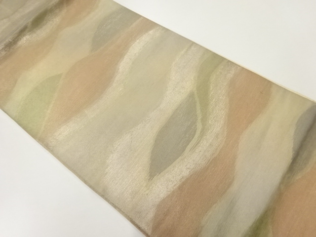 アンティーク　波模様織出し袋帯（材料）